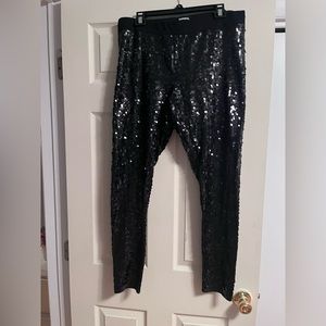 Express black sequin leggings
